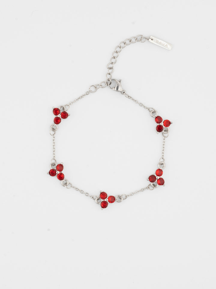 RED CLOVER BRACELET | Zilver
