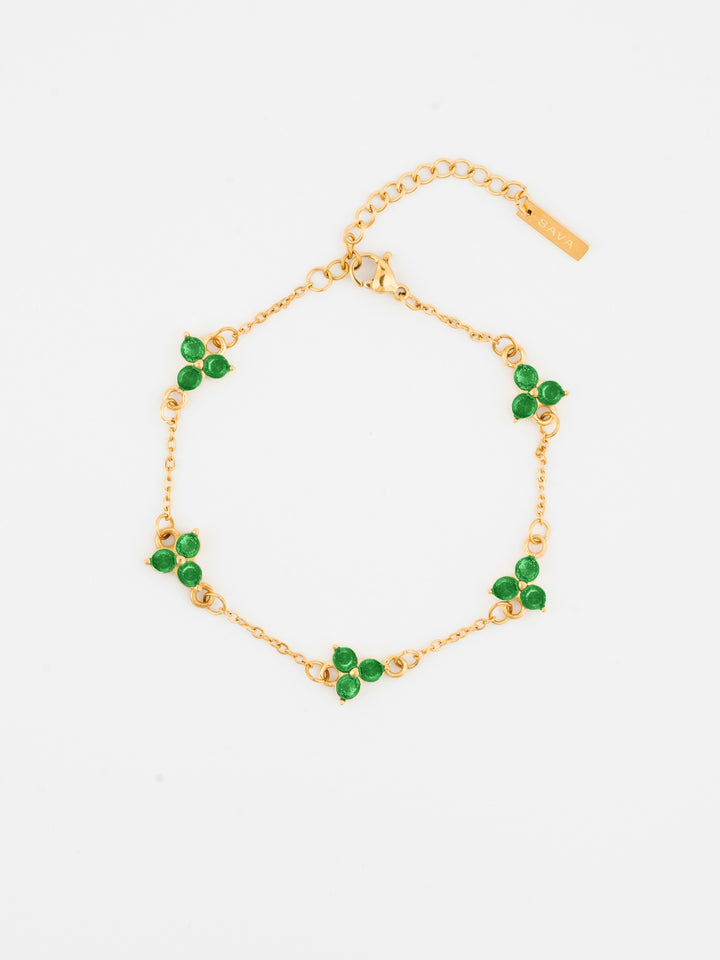 GREEN CLOVER BRACELET | 18K Gold