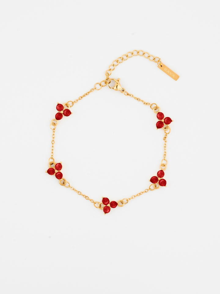 RED CLOVER BRACELET | 18K Gold