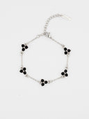 MIDNIGHT CLOVER BRACELET | Silver