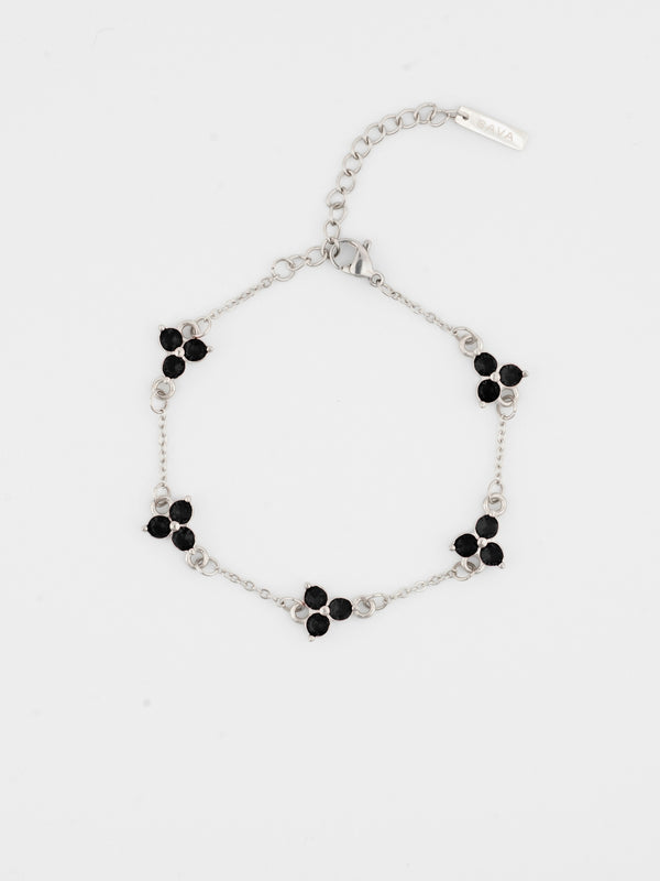 MIDNIGHT CLOVER BRACELET | Silver