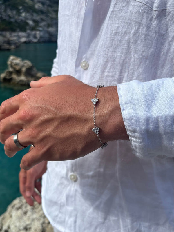 WHITE CLOVER BRACELET | Silver