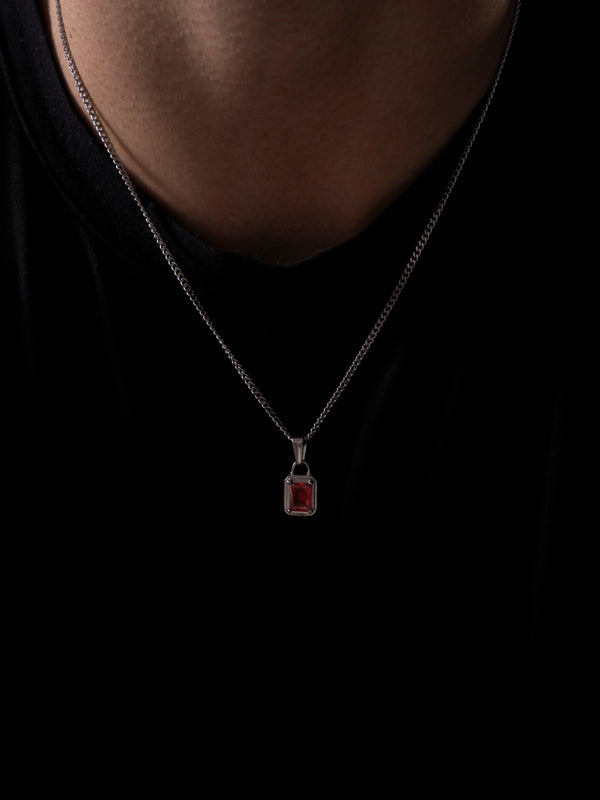 RED GEMSTONE CHAIN | Silver
