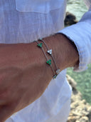 GREEN CLOVER BRACELET | Silver