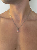 RED GEMSTONE CHAIN | Silver