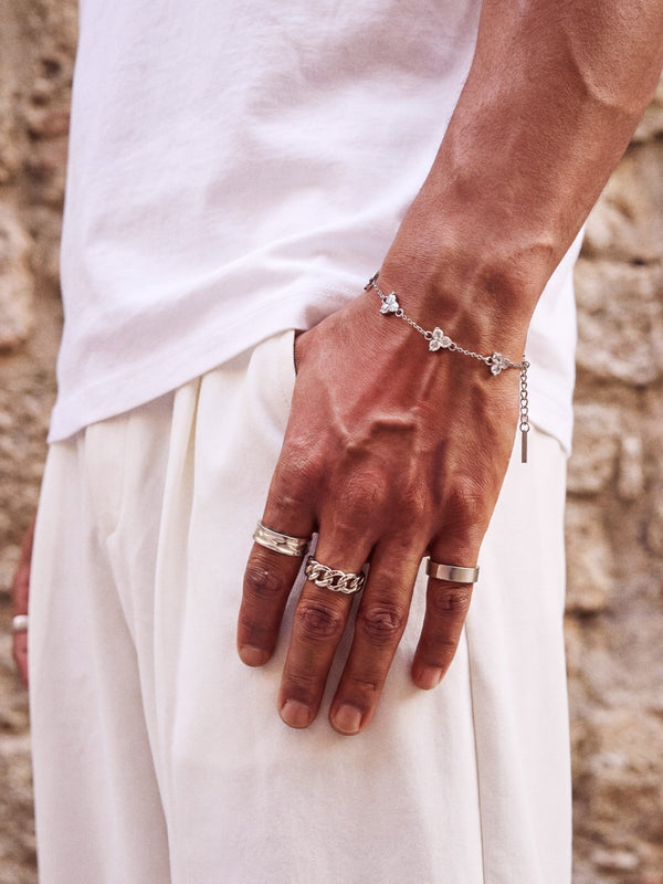WHITE CLOVER BRACELET | Silver