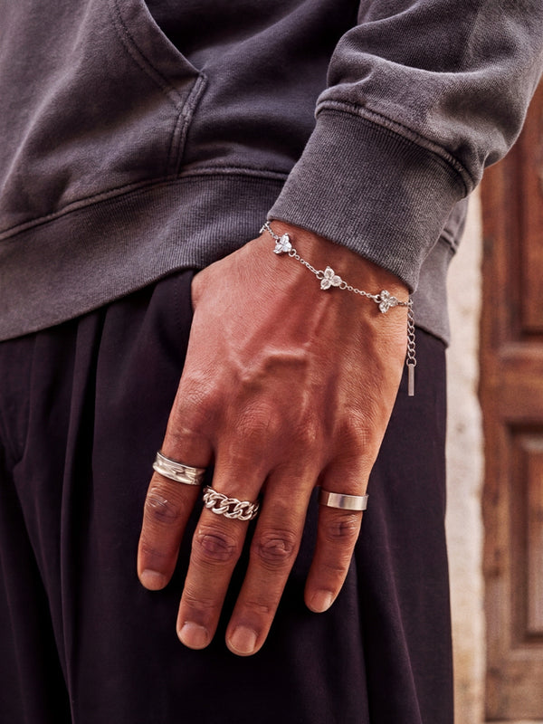 WHITE CLOVER BRACELET | Silver
