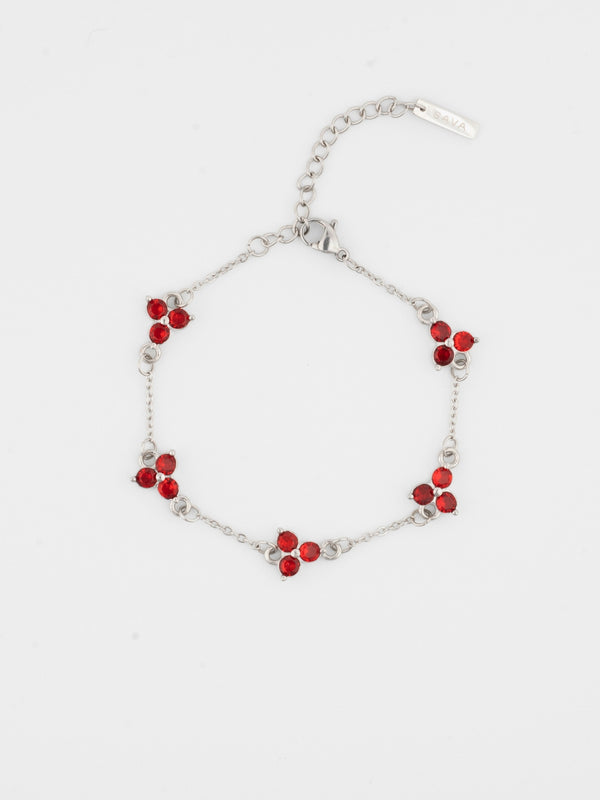 RED CLOVER BRACELET | Silver