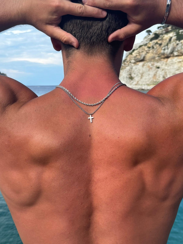 CROSS X ROPE 3MM SET | Silver