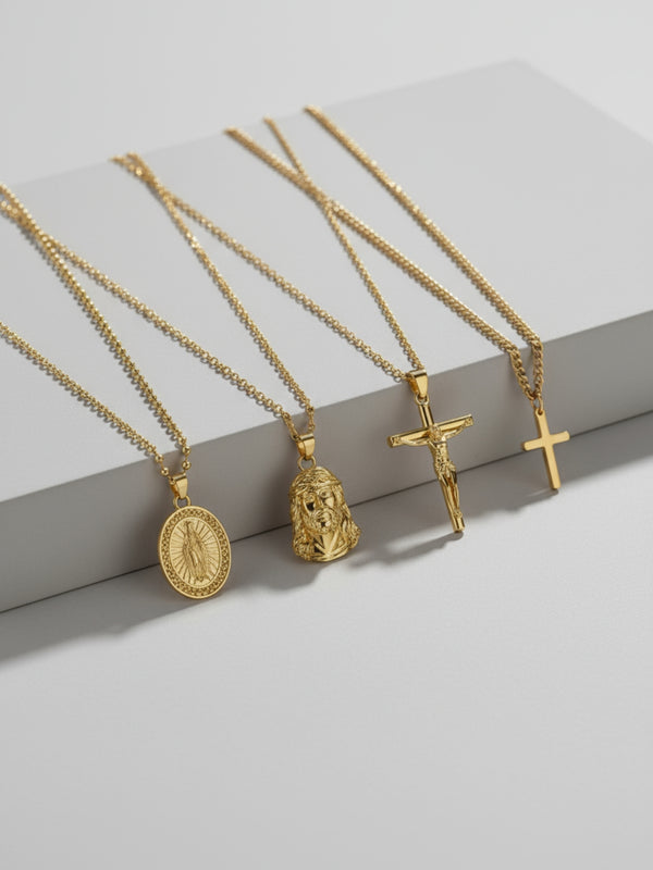 CHRISTIAN CHAIN SET | 18K Gold
