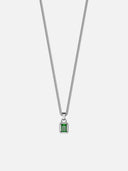 GREEN GEMSTONE CHAIN | Silver