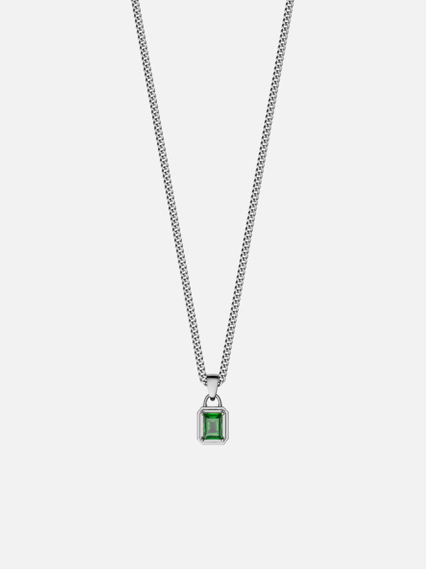 GREEN GEMSTONE CHAIN | Silver