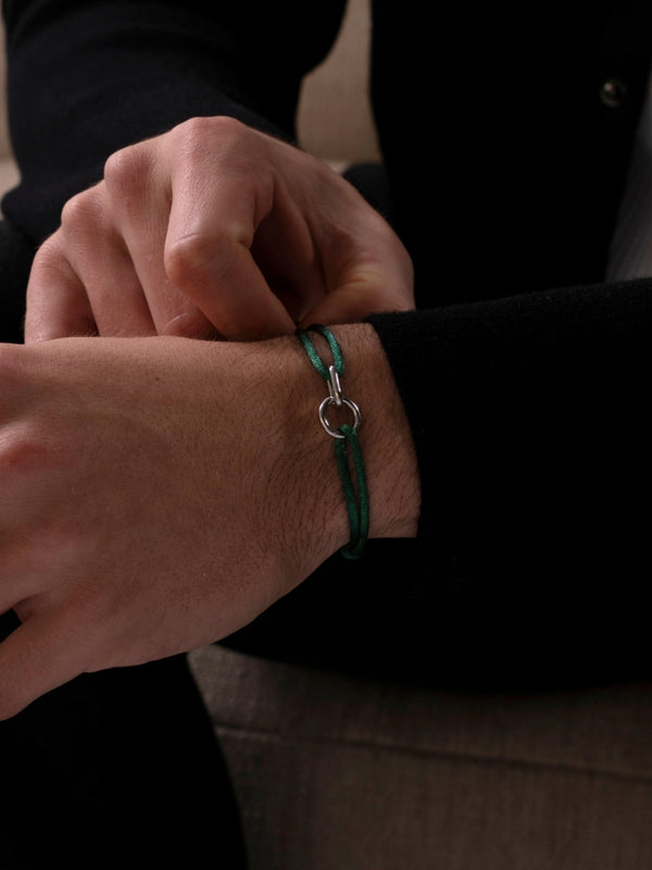GREEN UNITY BRACELET | Silver