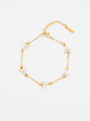 WHITE CLOVER BRACELET | 18K Gold