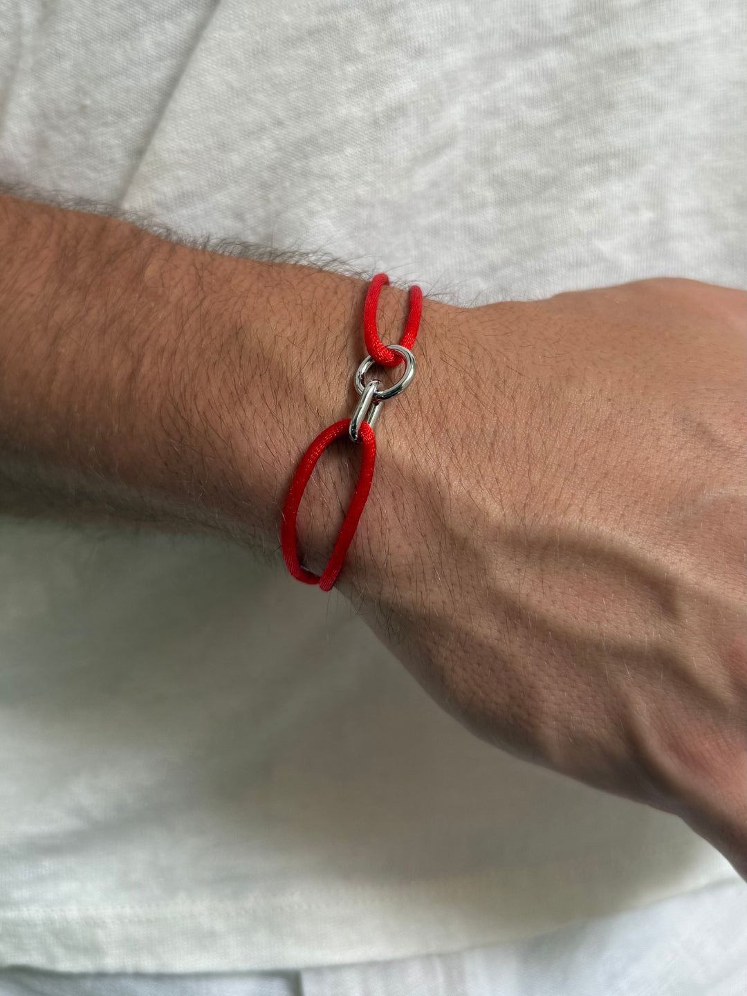 RED UNITY BRACELET | Silver
