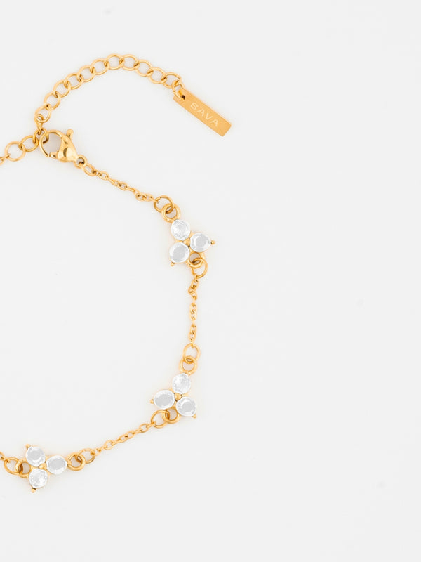 WHITE CLOVER BRACELET | 18K Gold