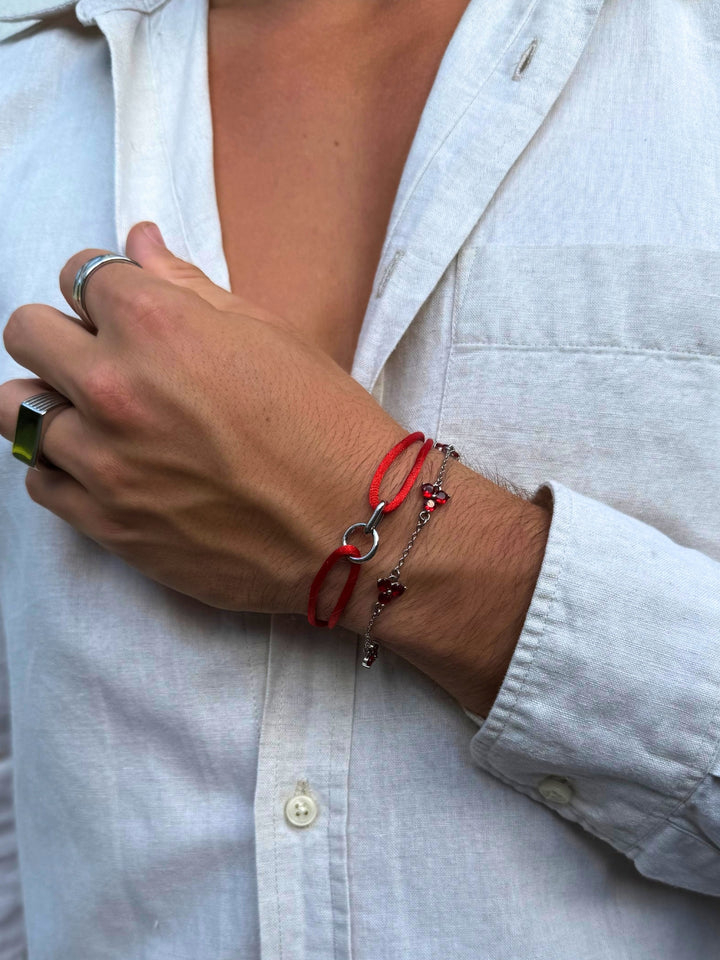 RED UNITY BRACELET | Silver