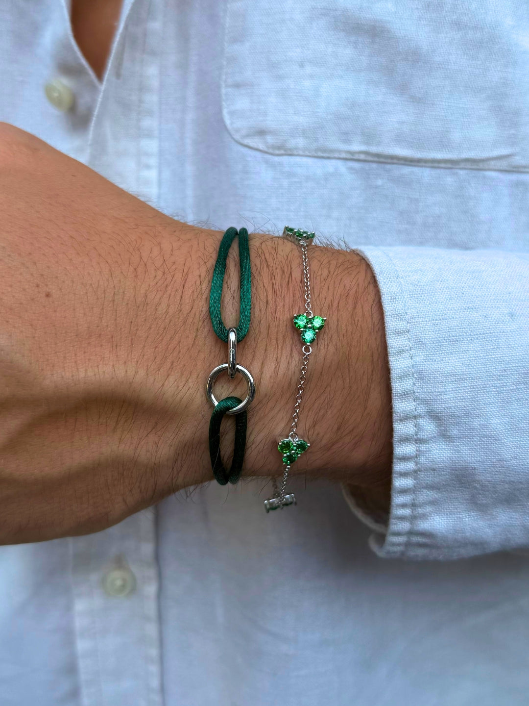 GREEN UNITY BRACELET | Silver