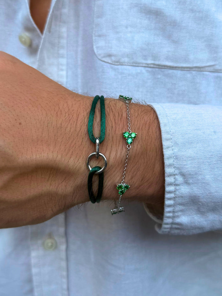 GREEN UNITY BRACELET | Silver