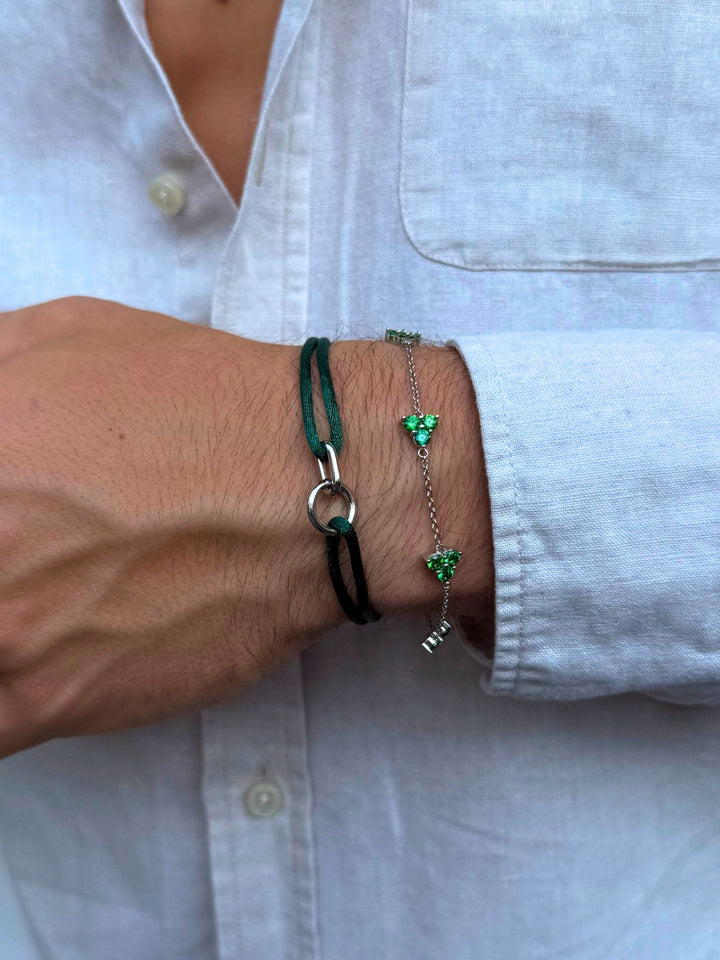 GREEN UNITY BRACELET | Silver