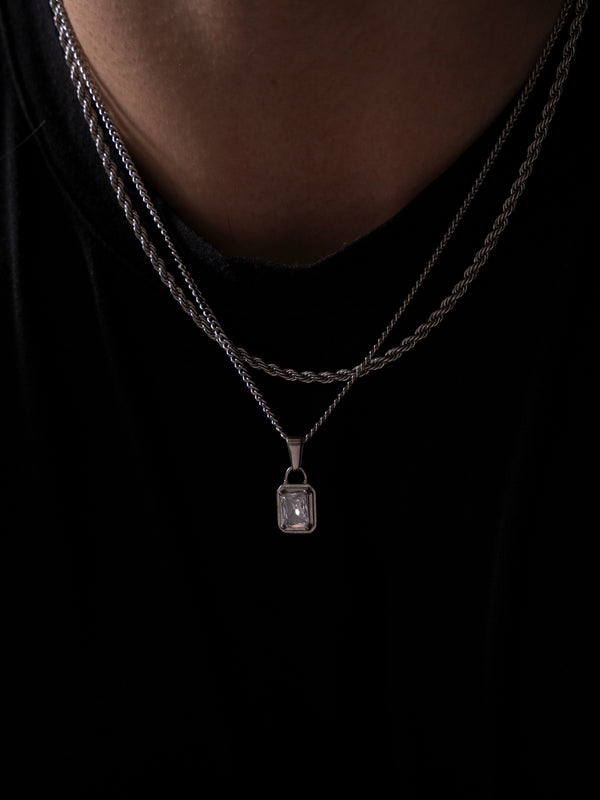 WHITE GEMSTONE CHAIN | Silver
