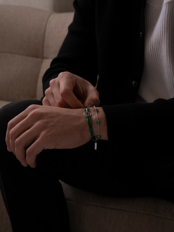 GREEN UNITY BRACELET | Silver