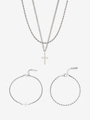 CROSS X ROPE 3MM SET | Silver