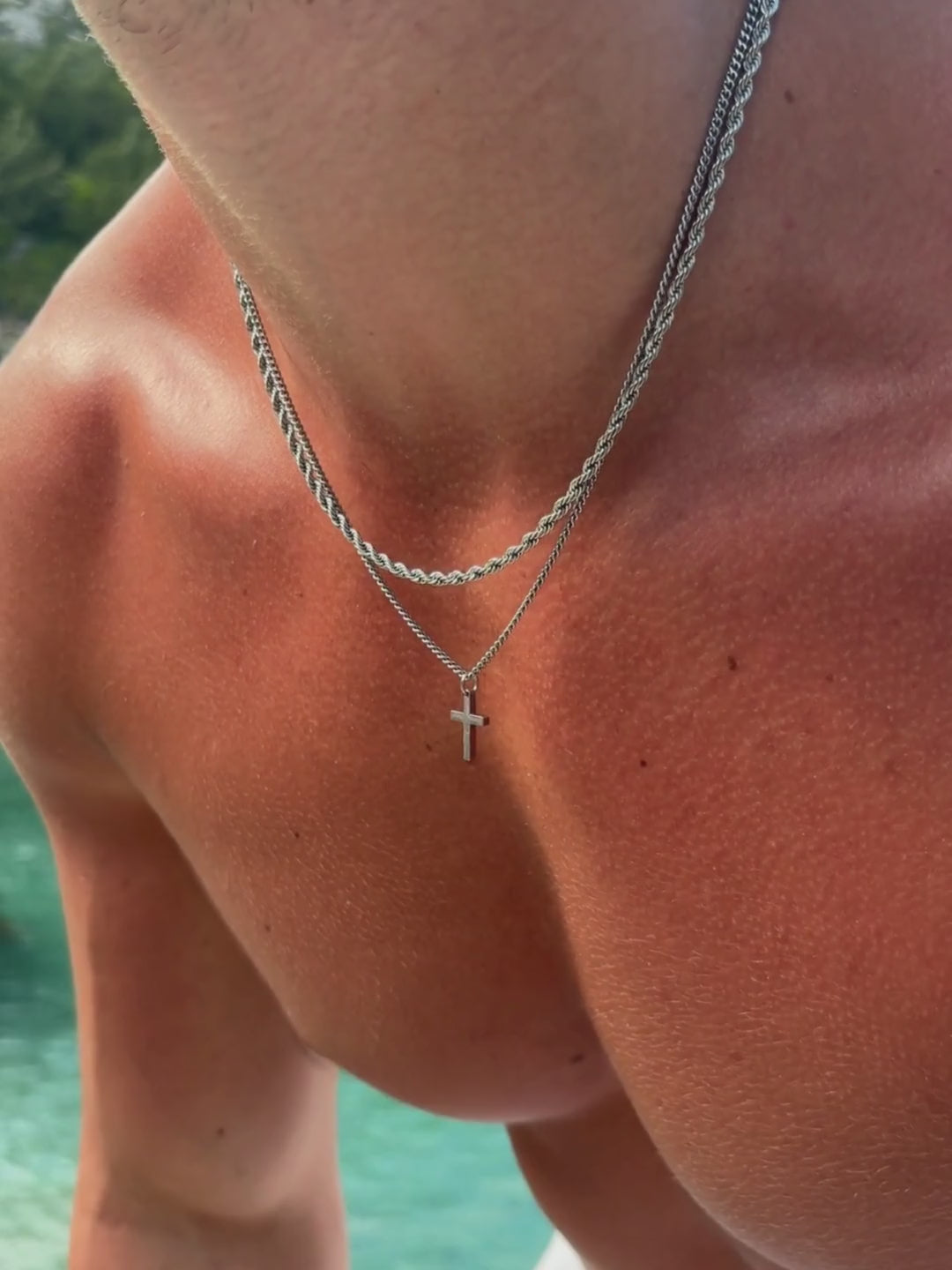 CROSS X ROPE 3MM SET | Silver